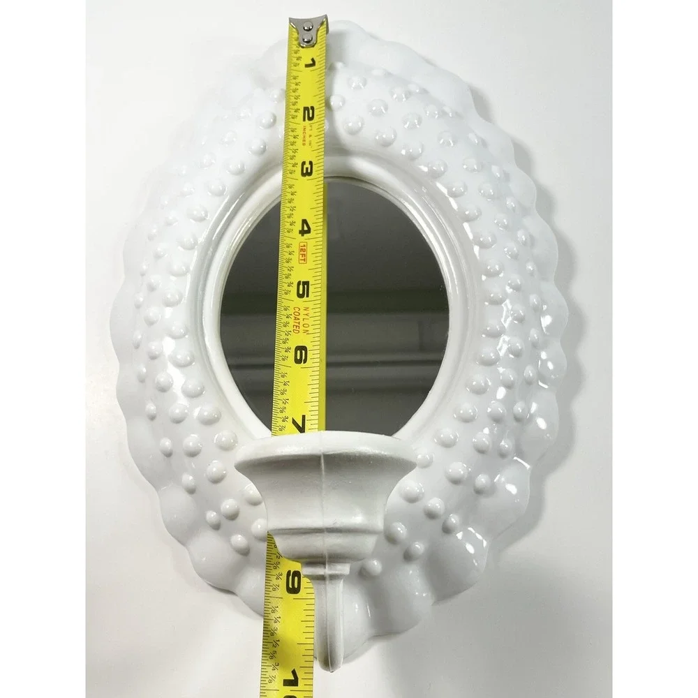 Vtg 1984 Burwood Hobnail Plastic Mirror‎ Wall Sconces Candle Holders Set Of 5